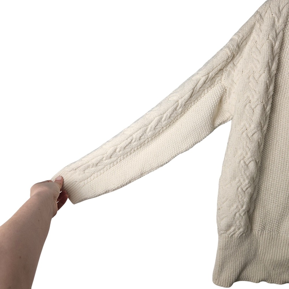Haven Well Within Cream Cable Knit‎ Sleeves Chunky Button Cardigan Womens Large - Picture 3 of 6